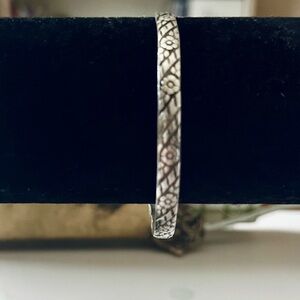 Solid sterling silver, flower designed, bangle bracelet. Beautifully handmade.